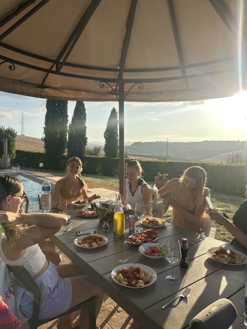 Dinner in the evening sun